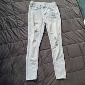 Womens distressed midrise jeans